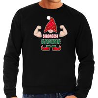 Bellatio Decorations foute kersttrui/sweater heren - Sterkste gnoom - zwart - Kerst kabouter 2XL  - - thumbnail