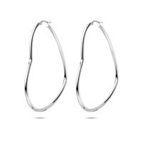 Oorringen Hart 56mm - Gerhodineerd 925 Zilver