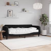 Slaapbank met matras 80x200 cm fluweel zwart