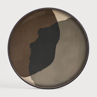 Ethnicraft Rond Dienblad 'Combined Dots' 92cm, kleur Graphite