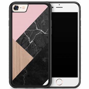 iPhone 8/7 hoesje - Marble wooden mix