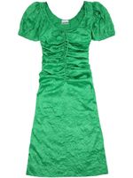 GANNI robe mi-longue à manches bouffantes - Vert