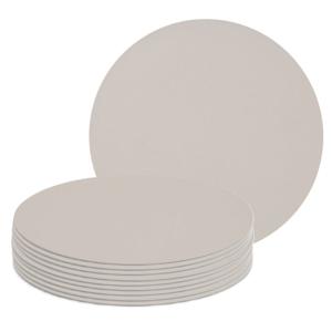 Tafel Placemats lederlook - 10x - taupe - rond - D38 cm - tafel dekken - onderleggers