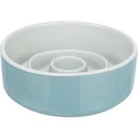 Trixie voerbak slowfeeding keramiek grijs / blauw (14X14 CM 450 ML) - thumbnail