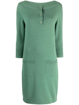 CHANEL Pre-Owned robe en cachemire à coupe courte (2010) - Vert