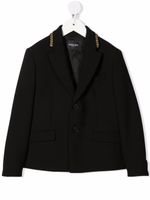 Versace Kids blazer Greca à simple boutonnage - Noir