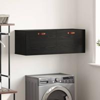 Wandkast Zwart eiken 100 x 36.5 x 35 cm Bewerkt hout
