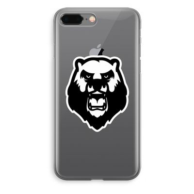 Angry Bear (white): iPhone 8 Plus Transparant Hoesje