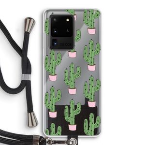 Cactus Lover: Samsung Galaxy S20 Ultra Transparant Hoesje met koord