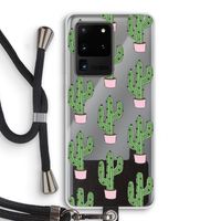 Cactus Lover: Samsung Galaxy S20 Ultra Transparant Hoesje met koord