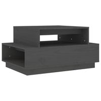 vidaXL Salontafel 80x55x40,5 cm massief grenenhout grijs - thumbnail