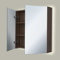 Storke Reflecta spiegelkast 75 x 75 cm notenhout met spiegelverlichting - thumbnail
