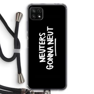 Neuters (zwart): Samsung Galaxy A22 5G Transparant Hoesje met koord