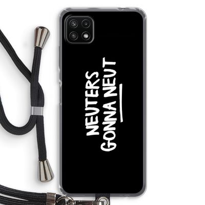 Neuters (zwart): Samsung Galaxy A22 5G Transparant Hoesje met koord