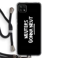 Neuters (zwart): Samsung Galaxy A22 5G Transparant Hoesje met koord