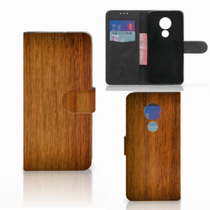 Motorola Moto G7 Power Book Style Case Donker Hout