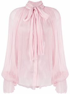 Atu Body Couture blouse en lin à col lavallière - Rose