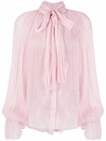 Atu Body Couture blouse en lin à col lavallière - Rose