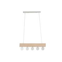 Plafondlamp Home ESPRIT Wit Zwart Lichtbruin Hout 50 W 80 x 10 x 30 cm