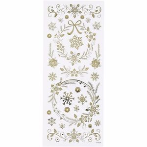 Gouden sneeuwvlokken stickers 2x9 stuks   -