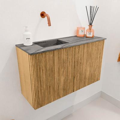 Toiletmeubel Mondiaz Joya Dlux | 70 cm | Meubelkleur Oak | Faye wastafel Sombra Wasbak Links | Zonder kraangat(en)