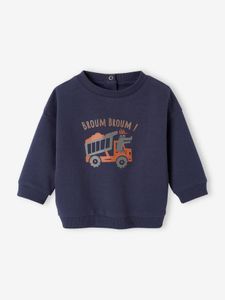 Basic sweater van molton baby's nachtblauw