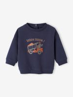 Basic sweater van molton baby's nachtblauw