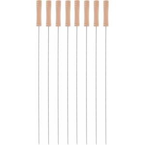 BBQ spiezen - 8x stuks - metaal - 45 cm - vleespennen voor vlees - barbecue accessoires