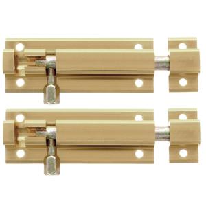 AMIG schuifslot - 4x - aluminium - 5 cm - goudkleur - deur - raam - Grendels