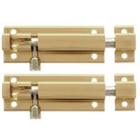 AMIG schuifslot - 2x - aluminium - 5 cm - goudkleur - deur - raam - Grendels - thumbnail