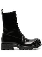 Diesel bottines en cuir D-Hammer à lacets - Noir - thumbnail