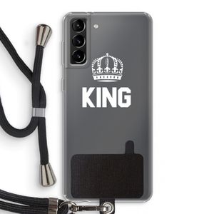 King zwart: Samsung Galaxy S21 Plus Transparant Hoesje met koord