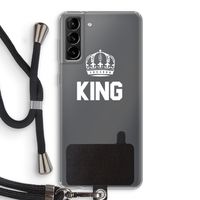 King zwart: Samsung Galaxy S21 Plus Transparant Hoesje met koord