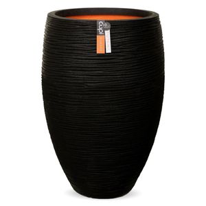 Capi bloempot nature rib elegant deluxe 40x60 cm zwart kblr1131