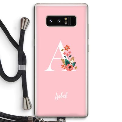 Pink Bouquet: Samsung Galaxy Note 8 Transparant Hoesje met koord