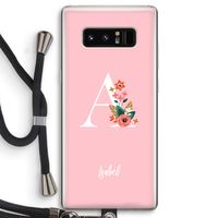 Pink Bouquet: Samsung Galaxy Note 8 Transparant Hoesje met koord