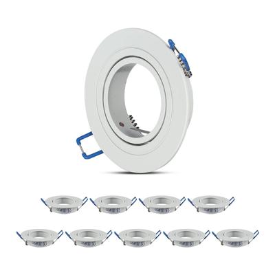 Set van 10 Montana - GU10 armatuur - Inbouwspot - Kantelbaar - Wit - 75mm inbouwmaat