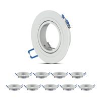 Set van 10 Montana - GU10 armatuur - Inbouwspot - Kantelbaar - Wit - 75mm inbouwmaat