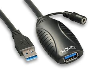 Lindy 43156 USB-kabel 10 m USB 3.2 Gen 1 (3.1 Gen 1) USB A Zwart