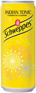 Schweppes Indian Tonic frisdrank, blikje van 33 cl, pak van 24 stuks