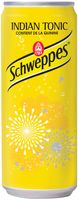 Schweppes Indian Tonic frisdrank, blikje van 33 cl, pak van 24 stuks