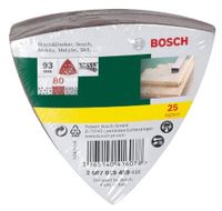 Bosch Accessories 2607019489 Deltaschuurpapier Met klittenband, Geperforeerd Korrelgrootte 80 Hoekmaat 93 mm 25 stuk(s) - thumbnail