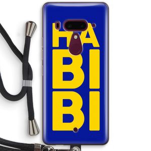 Habibi Blue: HTC U12+ Transparant Hoesje met koord