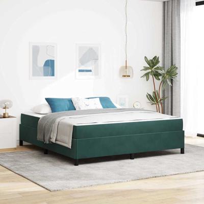 Bedframe Anders Donkergroen en Wit 180 x 200 cm Fluweel