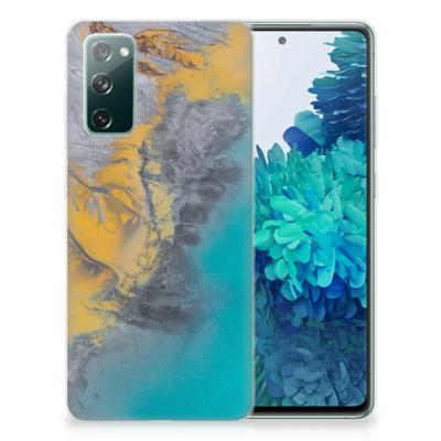 Samsung Galaxy S20 FE | TPU | Siliconen hoesje | Marble Blue Gold
