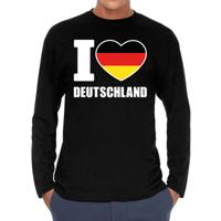 I love Deutschland supporter t-shirt - lange mouwen - voor heren - zwart - Duitsland landen shirt