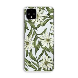 Wit bloemenpatroon: Pixel 4 XL Transparant Hoesje