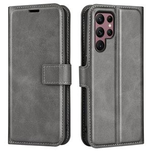Lunso - Samsung Galaxy S23 Ultra - cover bookcase hoes - Grijs