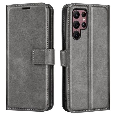 Lunso - Samsung Galaxy S23 Ultra - cover bookcase hoes - Grijs
