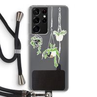 Hang In There: Samsung Galaxy S21 Ultra Transparant Hoesje met koord